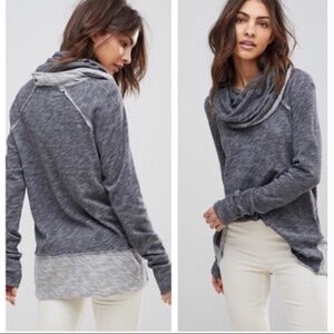 Free People Charcoal Cowl Neck Sweater